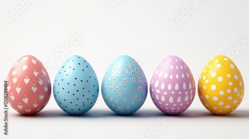 Ultra realistic easter egg border for holiday decoration and design projects