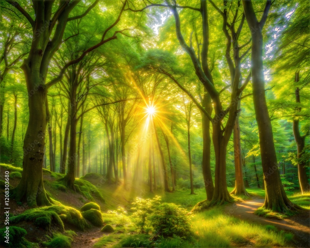 Morning in the forest. Morning in the forest.