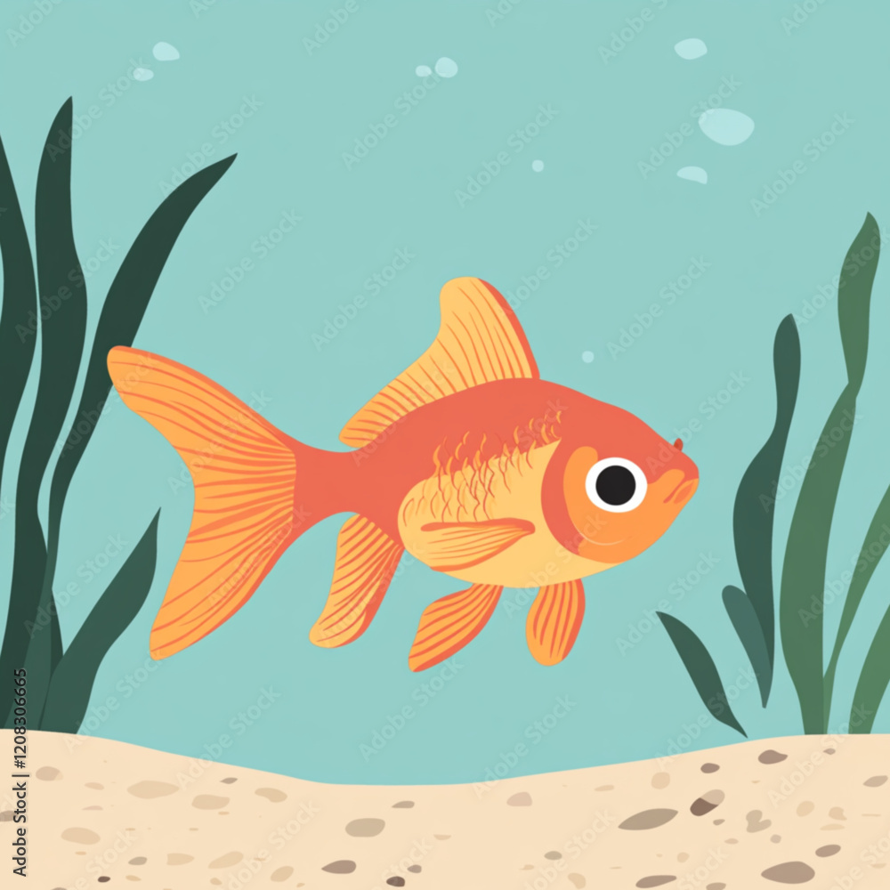 Naklejka premium illustration of fish in water