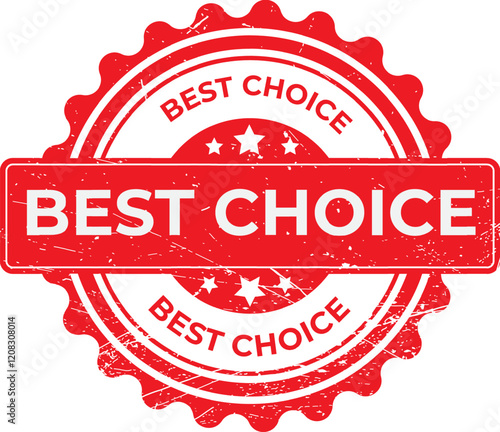 best choice red rubber stamp Grunge Effect isolated on white background