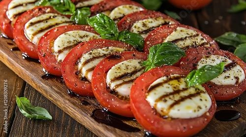 Delicious Caprese Salad:  Juicy Tomatoes, Creamy Mozzarella, and Fresh Basil