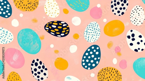 Wallpaper Mural Bold memphis style colorful easter pattern Torontodigital.ca