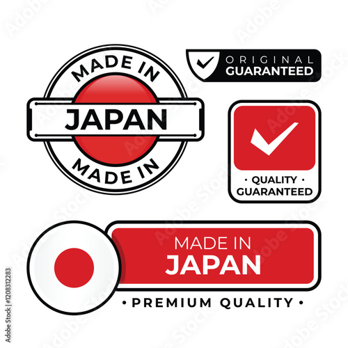 Badge bundle made in Japan label icon emblem isolated on white background