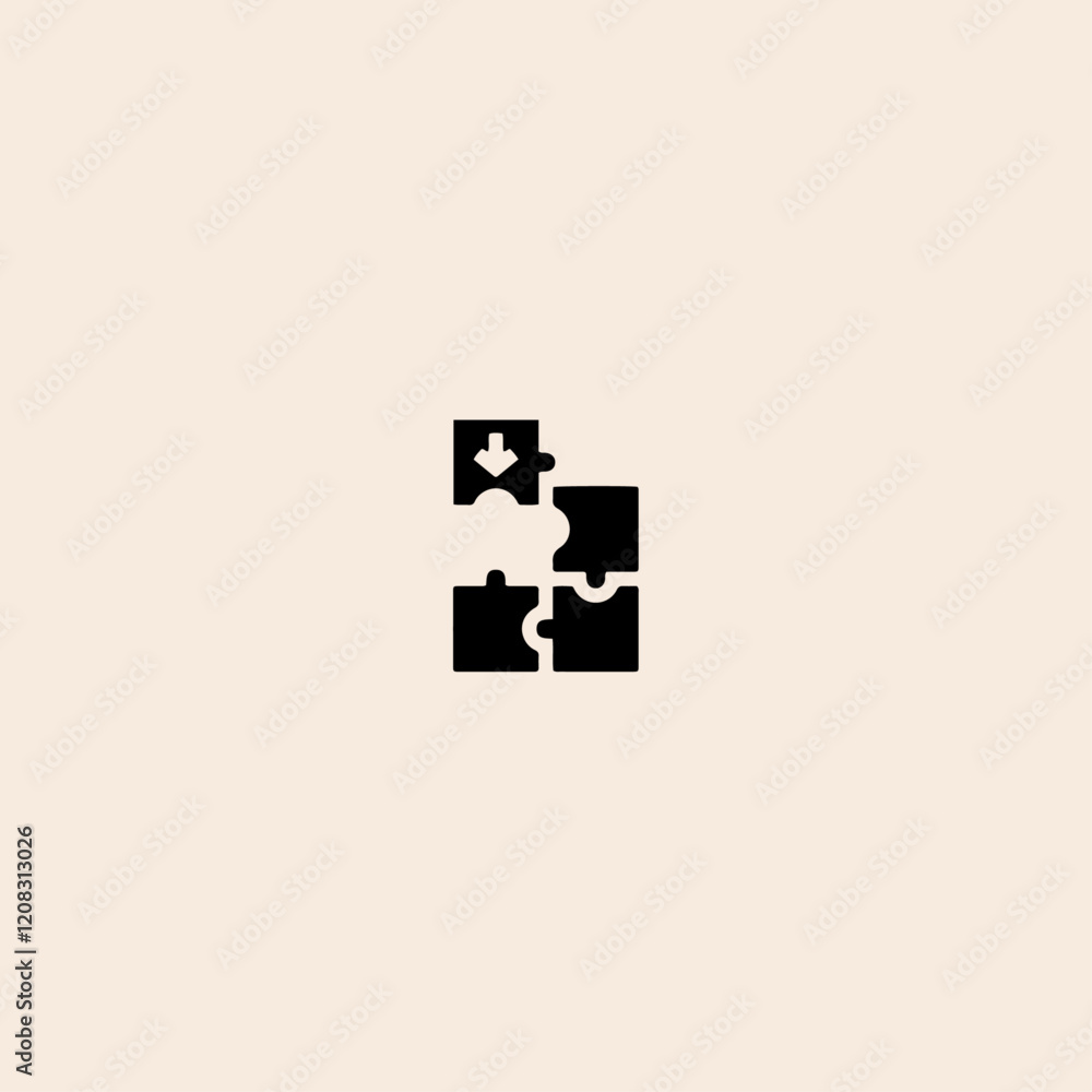 Obraz premium Puzzle icon flat vector design.