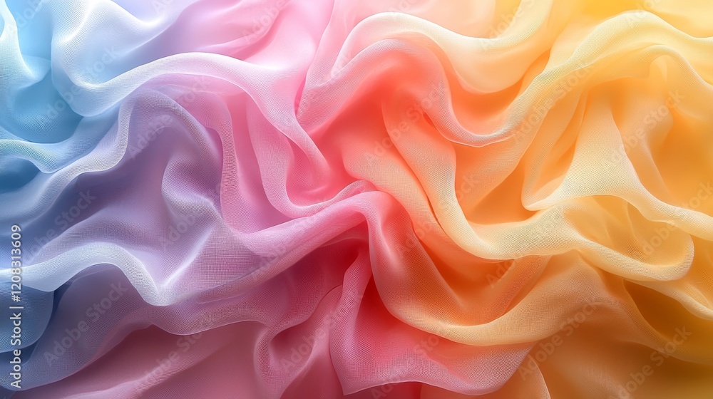 Obraz premium A vibrant tiedye fabric that merges natural designs with striking color shifts in a balanced arrangement