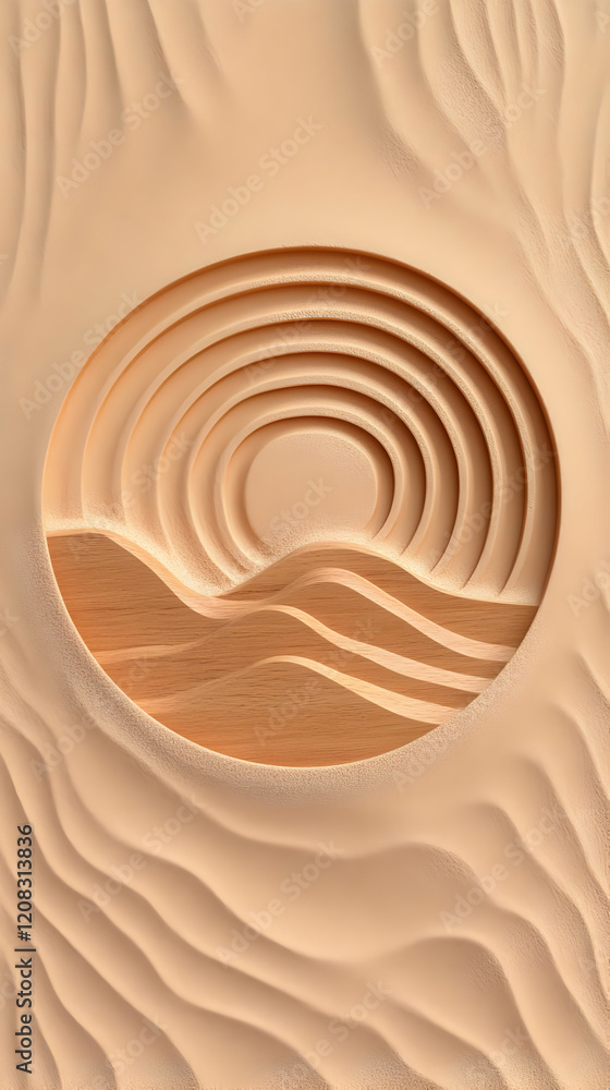 Obraz premium Beige 3D Sand Dune Illustration