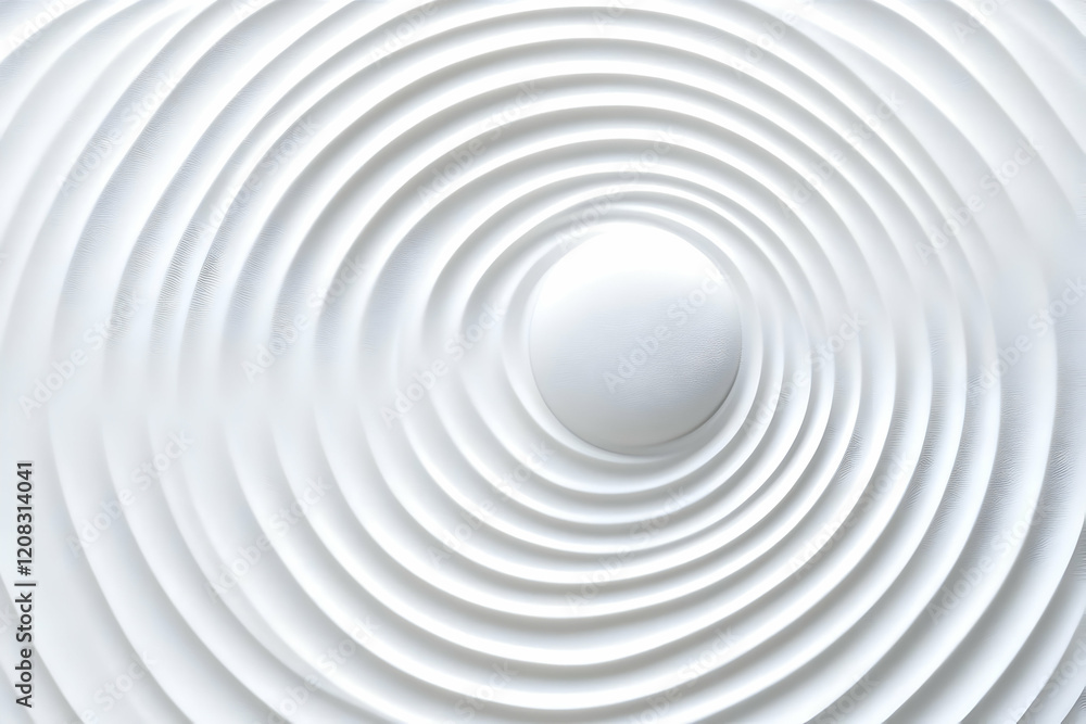 Obraz premium White 3D Abstract Background with Concentric Circles