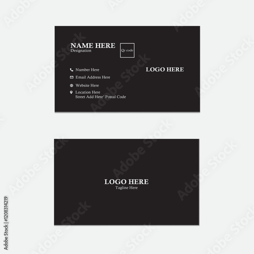 Creative and simple double sided business card templete photo