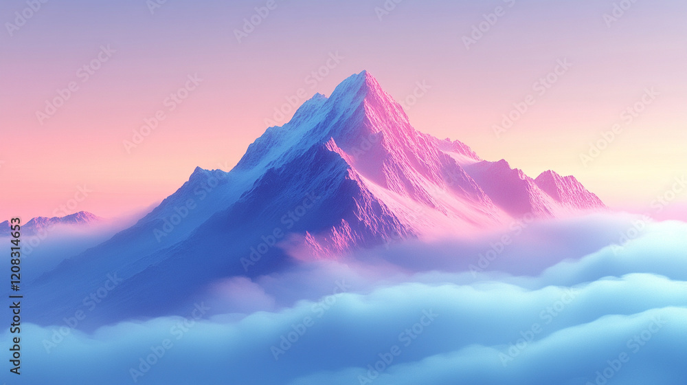 A distant mountain peak partially hidden by clouds suggesting mystery with a bright tone and modern blur, leaving empty space for a caption or interpretation
A distant mountain peak partially hidden by clouds suggesting mystery with a bright tone and modern blur, leaving empty space for a caption or interpretation