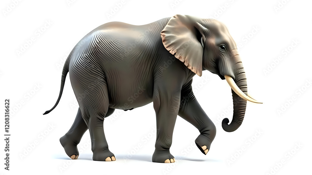 Obraz premium Elephant isolated on white background.