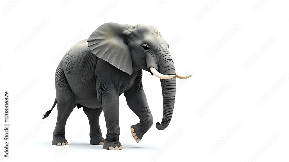 Obraz premium Elephant isolated on white background.