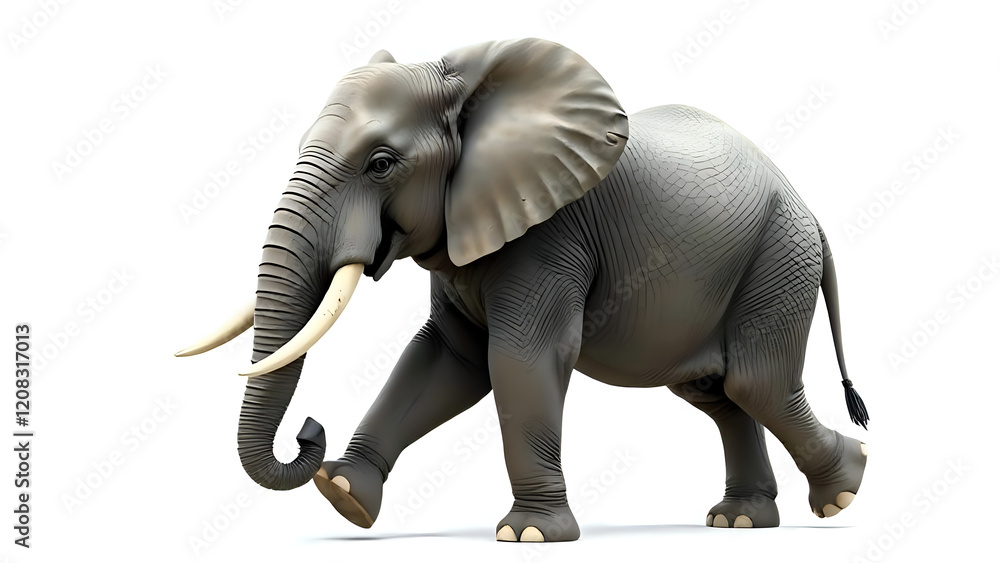Obraz premium Elephant isolated on white background.