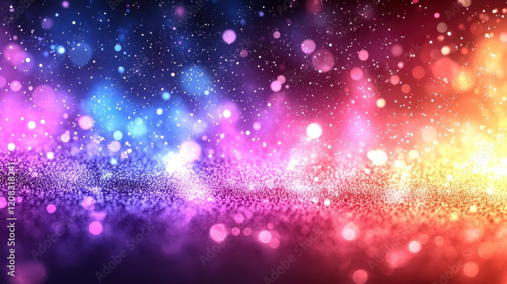Colorful glitter bokeh background with vibrant lights and sparkles. Colorful glitter bokeh background with vibrant lights and sparkles.