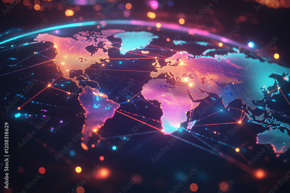 Fototapeta premium Futuristic Technology Sphere with Glowing Circuitry and AI Concept in Hands Depicting Digital Innovation and Advanced Cyber Design