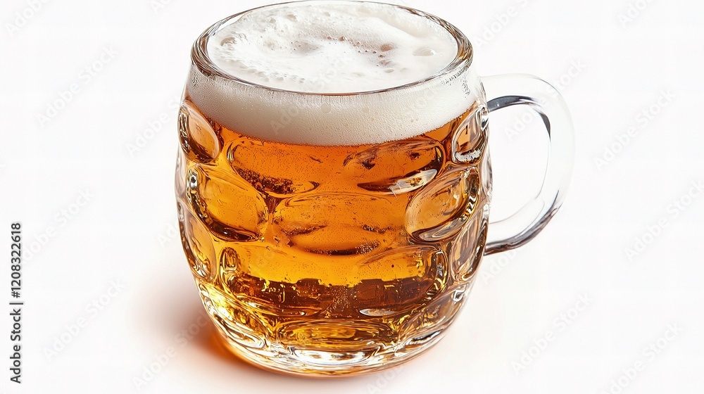 Glass of Beer Isolated on White Background for Refreshing Image Glass of Beer Isolated on White Background for Refreshing Image