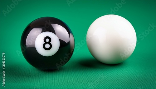 Obraz na płótnie pool ball number eight and the cue ball w salonie
