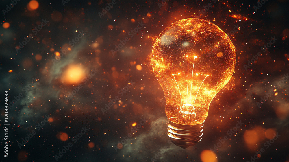 A floating lightbulb surrounded by stars, symbolizing big ideas and creativity, with a modern blurred background and empty caption space to evoke a sense of chaos and limitless potential
A floating lightbulb surrounded by stars, symbolizing big ideas and creativity, with a modern blurred background and empty caption space to evoke a sense of chaos and limitless potential