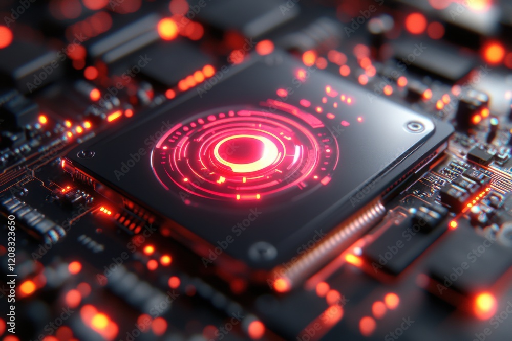 Illuminated Future: Close-up of Glowing SSD with Futuristic Design Illuminated Future: Close-up of Glowing SSD with Futuristic Design