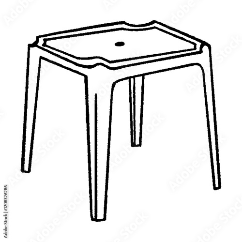 Plastic Bar Table Hand Drawn
