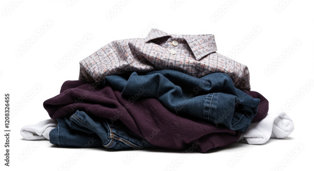 Pile of clothes isolated on white background Pile of clothes isolated on white background