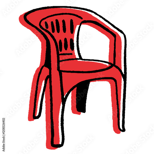 Brazilian Bar Plastic Chair Hand Drawn