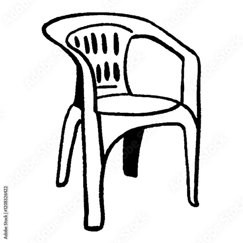 Brazilian Bar Plastic Chair Hand Drawn