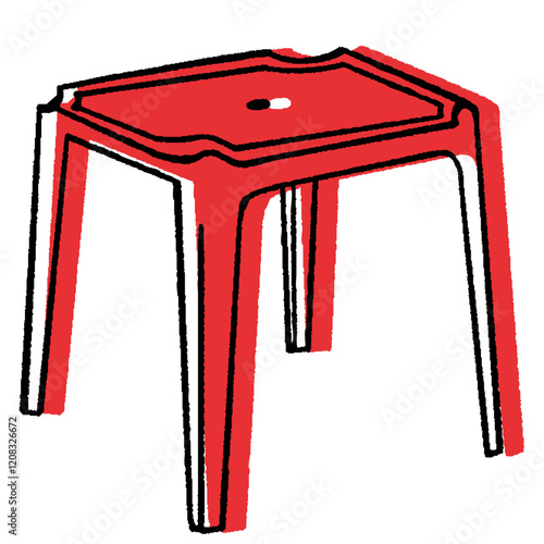 Plastic Bar Table Hand Drawn