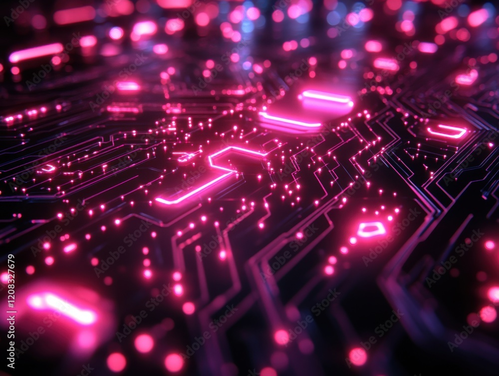 Cybernetic Luminescence - Futuristic Glowing Circuit Pattern Design Cybernetic Luminescence - Futuristic Glowing Circuit Pattern Design