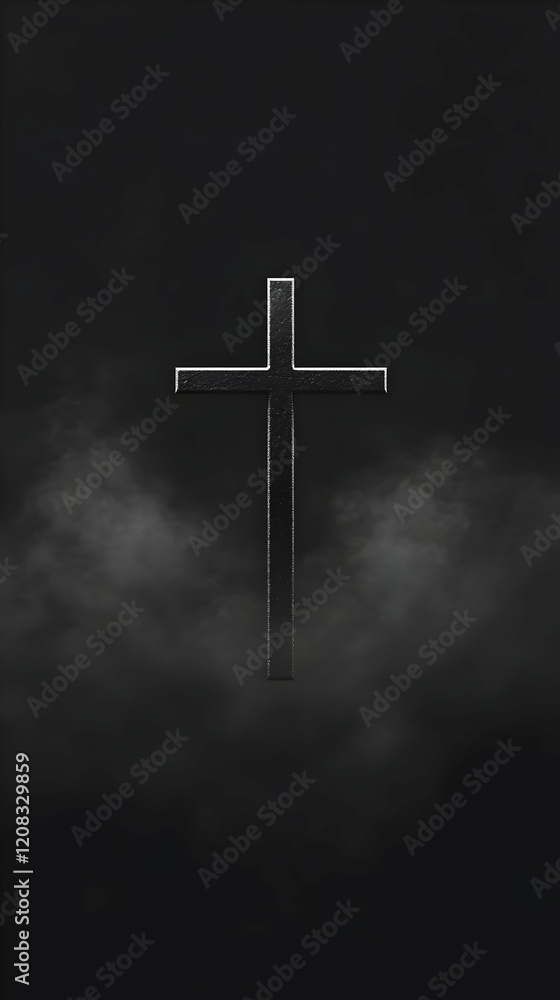 Naklejka premium Dark Cross 3D Illustration
