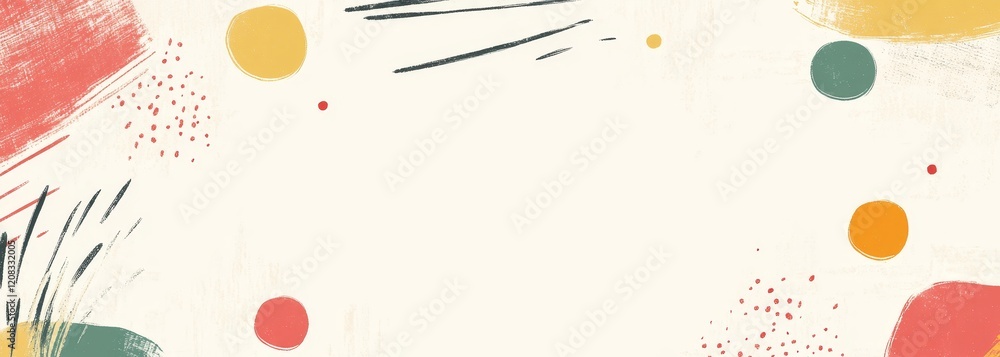 Hand-drawn abstract elements on minimalist palette background Hand-drawn abstract elements on minimalist palette background