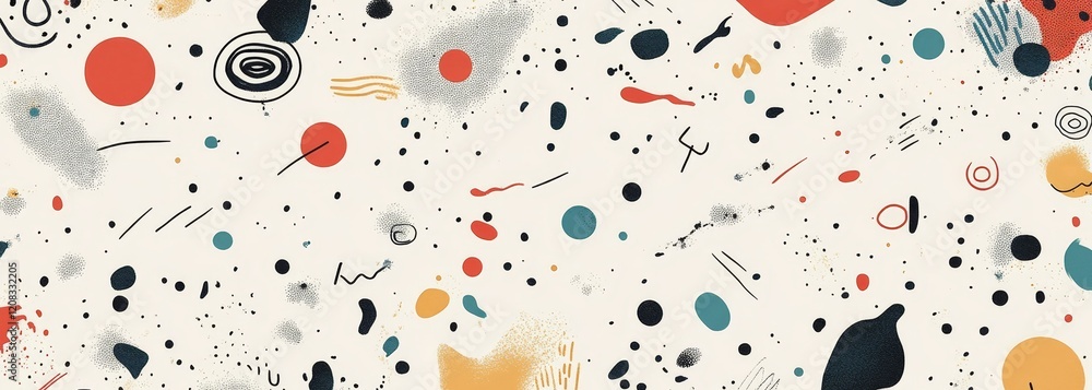 Hand-drawn abstract elements on minimalist palette background Hand-drawn abstract elements on minimalist palette background
