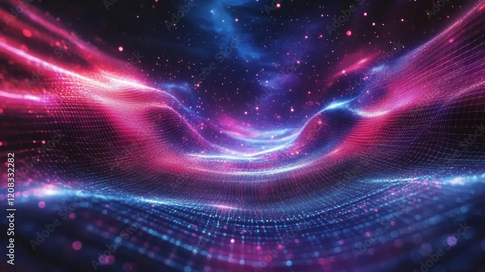 abstract dimensional portal with flowing neon liquid forms, iridescent waves of light creating hypnotic geometric patterns in deep space abstract dimensional portal with flowing neon liquid forms, iridescent waves of light creating hypnotic geometric patterns in deep space