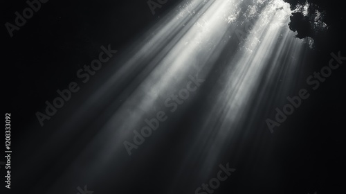 Black background with light shining from the front, ideal for abstract concepts and mood settings photo