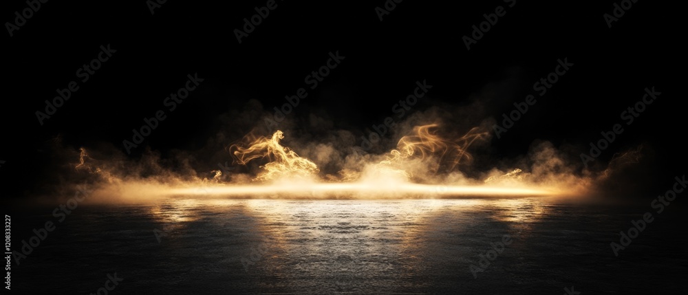 Dark Background with Smoke and Fog for Product Presentation Dark Background with Smoke and Fog for Product Presentation