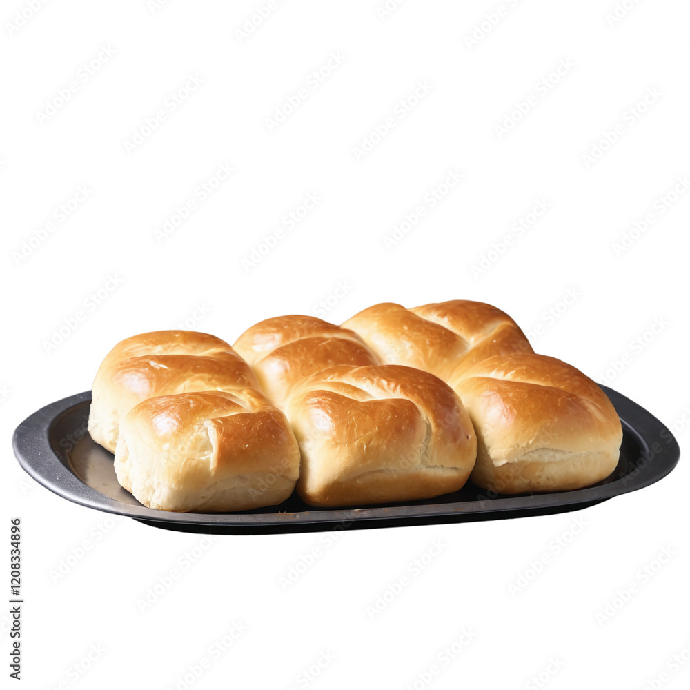 Baked Dinner Rolls on a Baking Tray isolated on transparent background Baked Dinner Rolls on a Baking Tray isolated on transparent background