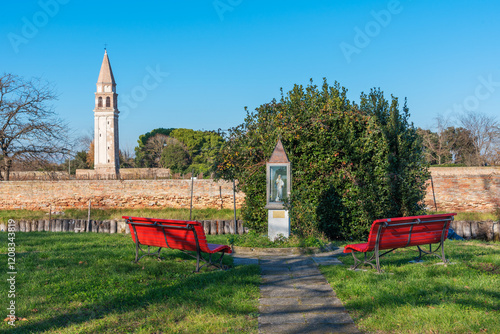 Bell tower and garden in Mazzorbo photo