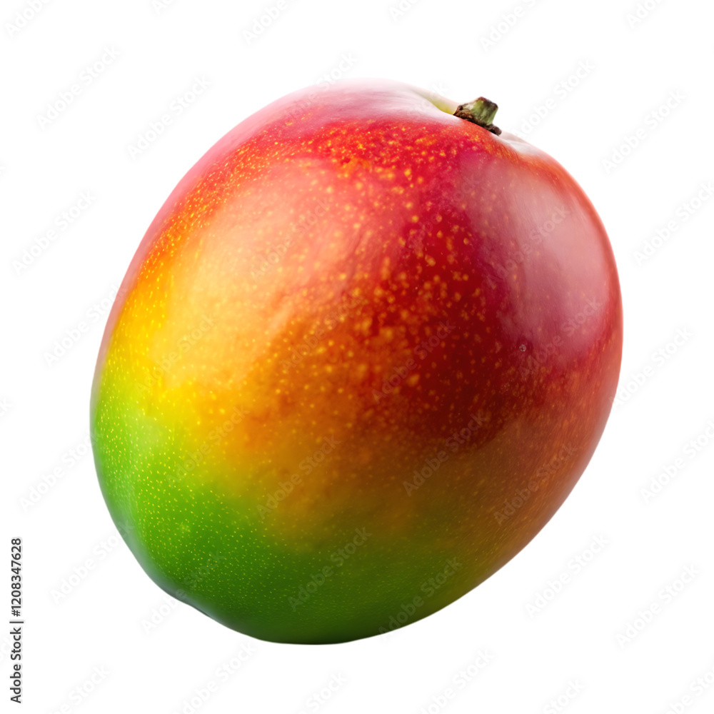 Vibrant Ripe Mango Fruit Isolated Black Background red food diet sweet juicy fresh green  