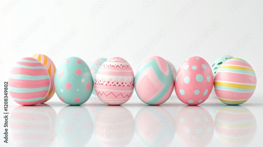 Vibrant easter holiday celebration with colorful painted eggs for greeting card design Vibrant easter holiday celebration with colorful painted eggs for greeting card design
