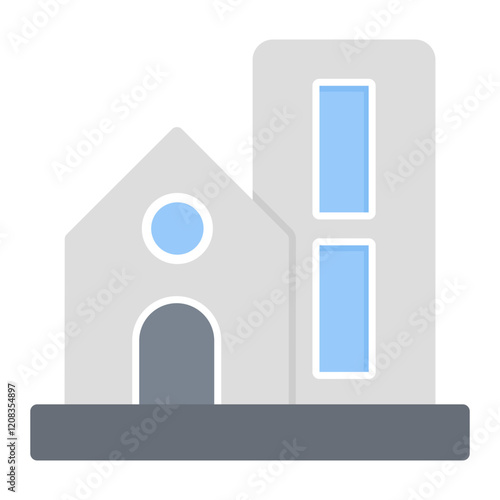 Colorful Flat Real Estate Icon