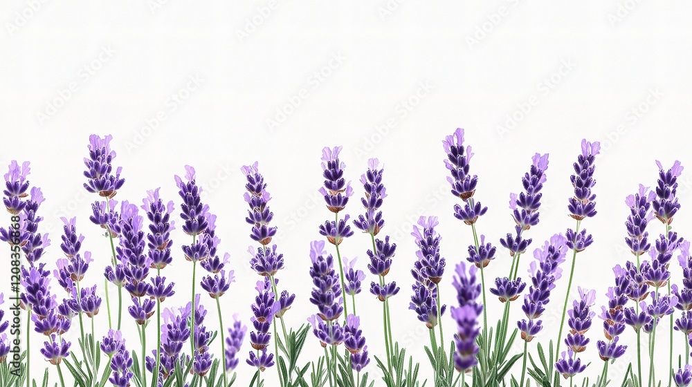 Obraz premium Lavender Flowers Isolated on White Background for Design Use