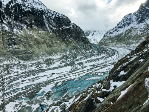 Fotografía The incredible Mont Blanc glacier with its moraine