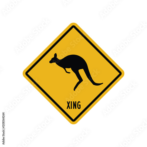 Beach crossing kangaroo sticker - Funny kangaroo crossing, kangaroo xing