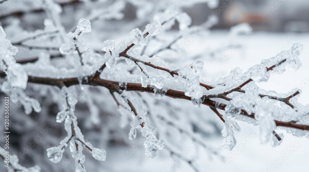 Stunning Ice Crystals on Winter Branches Stunning Ice Crystals on Winter Branches
