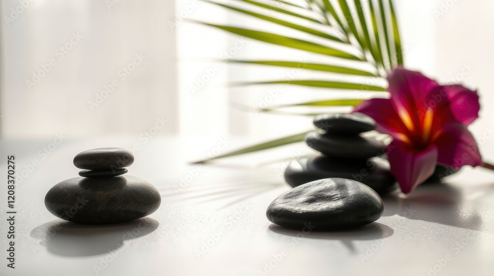 Serene Spa Stones and Flower Wellness Image Serene Spa Stones and Flower Wellness Image