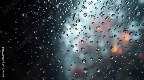 Rainy Day Window Raindrops Abstract Background Image