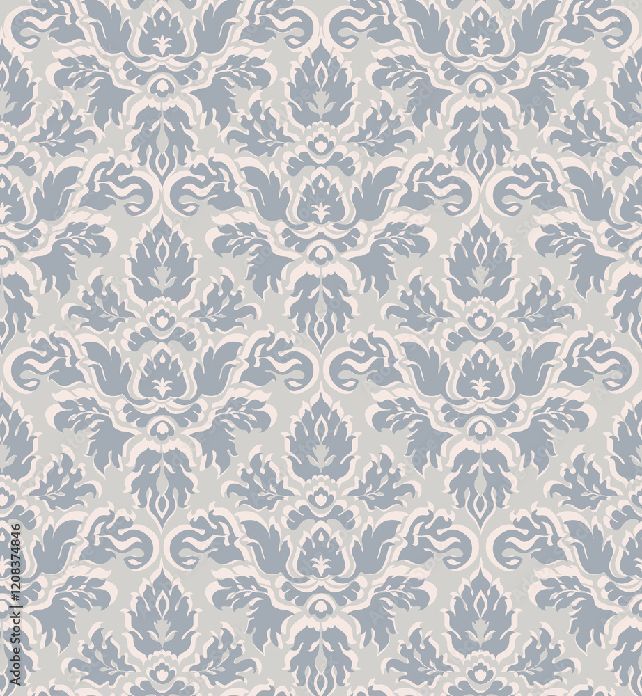 Seamless floral ornamental pattern. Abstract organic shapes ornament. Retro flourish background. Baroque template for design. Seamless floral ornamental pattern. Abstract organic shapes ornament. Retro flourish background. Baroque template for design.