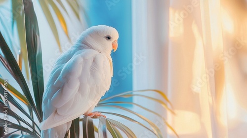 soft therapy bird perched nearby offering silent support photo