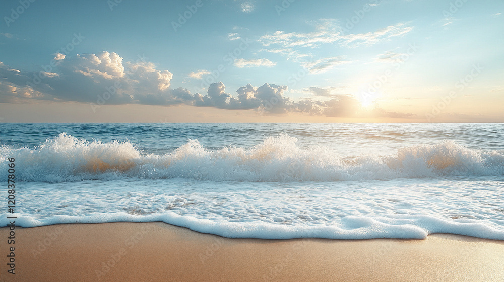 Tranquil sandy beach with crystal clear waters of the sea and lagoon minimalistic bright tone modern blurred empty caption space on the side perfect for serene and peaceful imagery
Tranquil sandy beach with crystal clear waters of the sea and lagoon minimalistic bright tone modern blurred empty caption space on the side perfect for serene and peaceful imagery