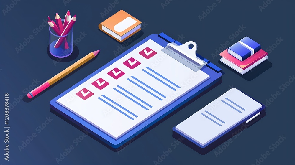 Obraz premium ISO Standards Compliance Checklist, checklist filled with ISO standards and checkboxes,