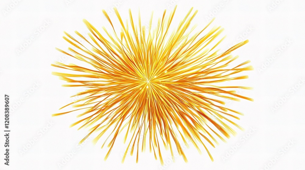 Obraz premium Bright Golden Fireworks Vector Material with Sparkles and Lines